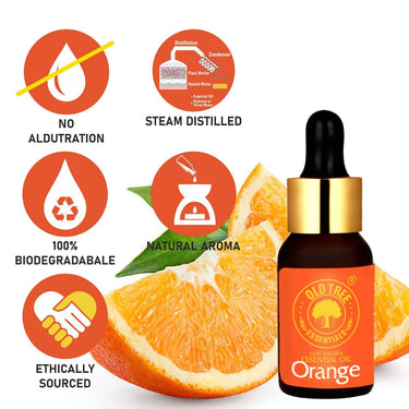 Old Tree Orange Essential Oil (15ml) - for Skin, Hair Care, Home Fragrance, Candle Making and Aromatherapy - Pure and Natural, Undiluted Perfume Oil with Glass Dropper